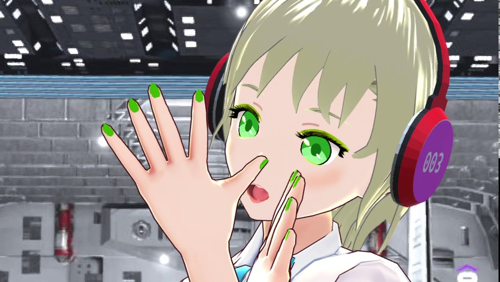 【VRM】クリスティーナ(夏の制服・ヘッドフォン装着型)【オリジナル3Dモデル】