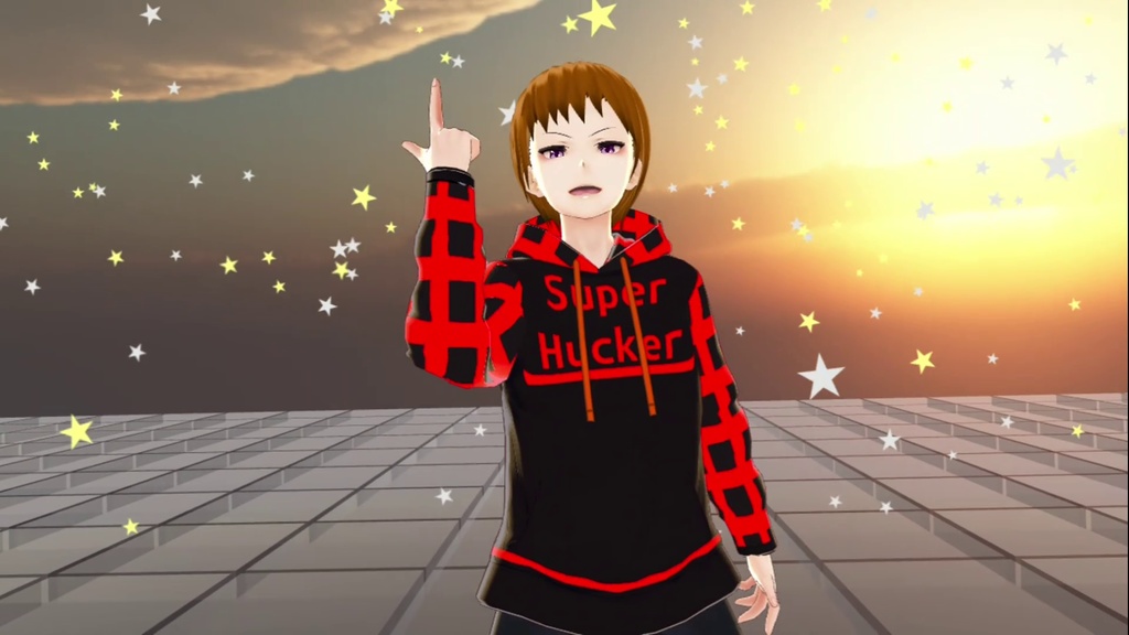 スーパーハッカーくん【無料・オリジナル3Dモデル(VRM・MMD)】