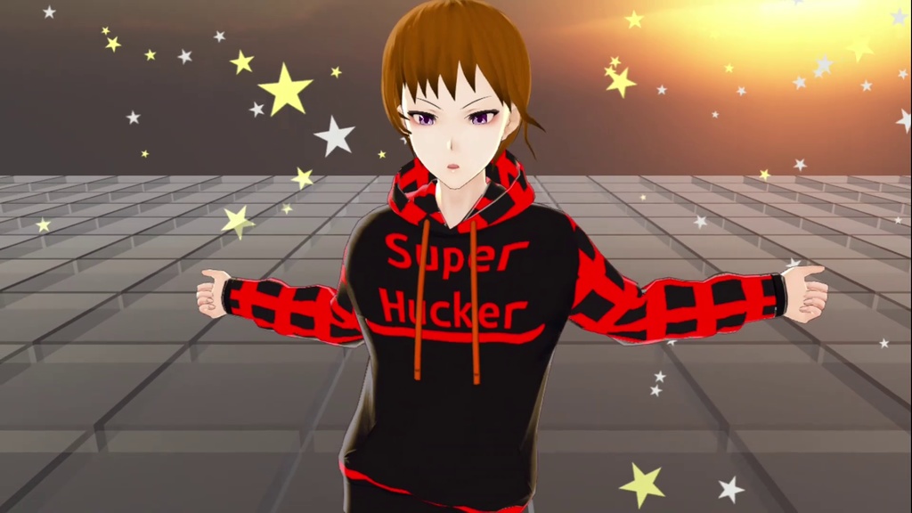 スーパーハッカーくん【無料・オリジナル3Dモデル(VRM・MMD)】