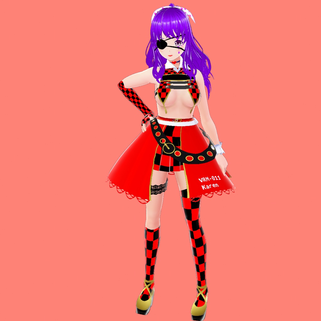 カレン(Type Joker)【オリジナル3Dモデル(VRM・MMD)+VRoid Studio用衣装テクスチャファイル付】