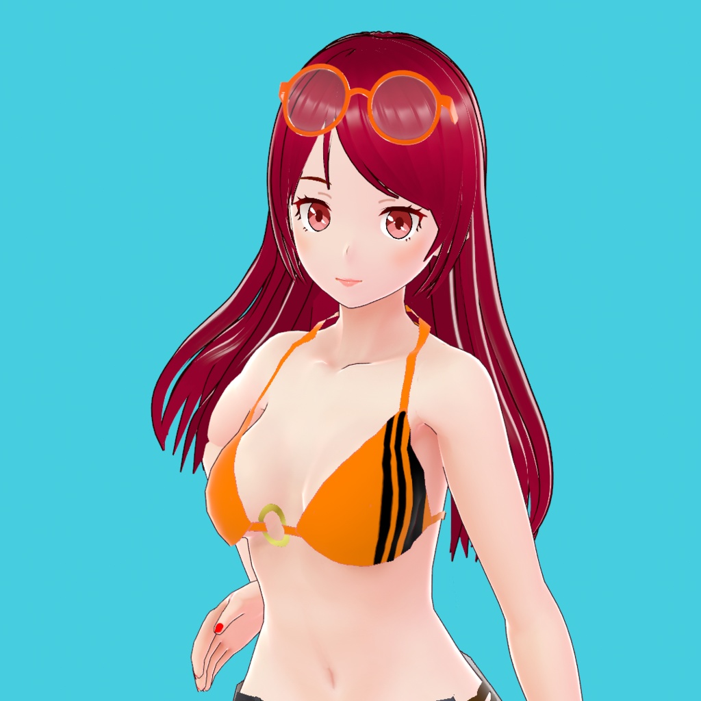 夏美（2022年夏バージョン）【オリジナル3Dモデル(VRM)+VRoid Studio用衣装テキスチャ付】