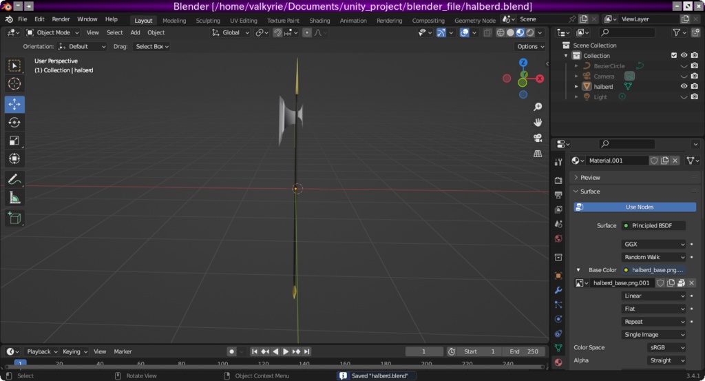 ハルバード【Blender用モデリングデータ】