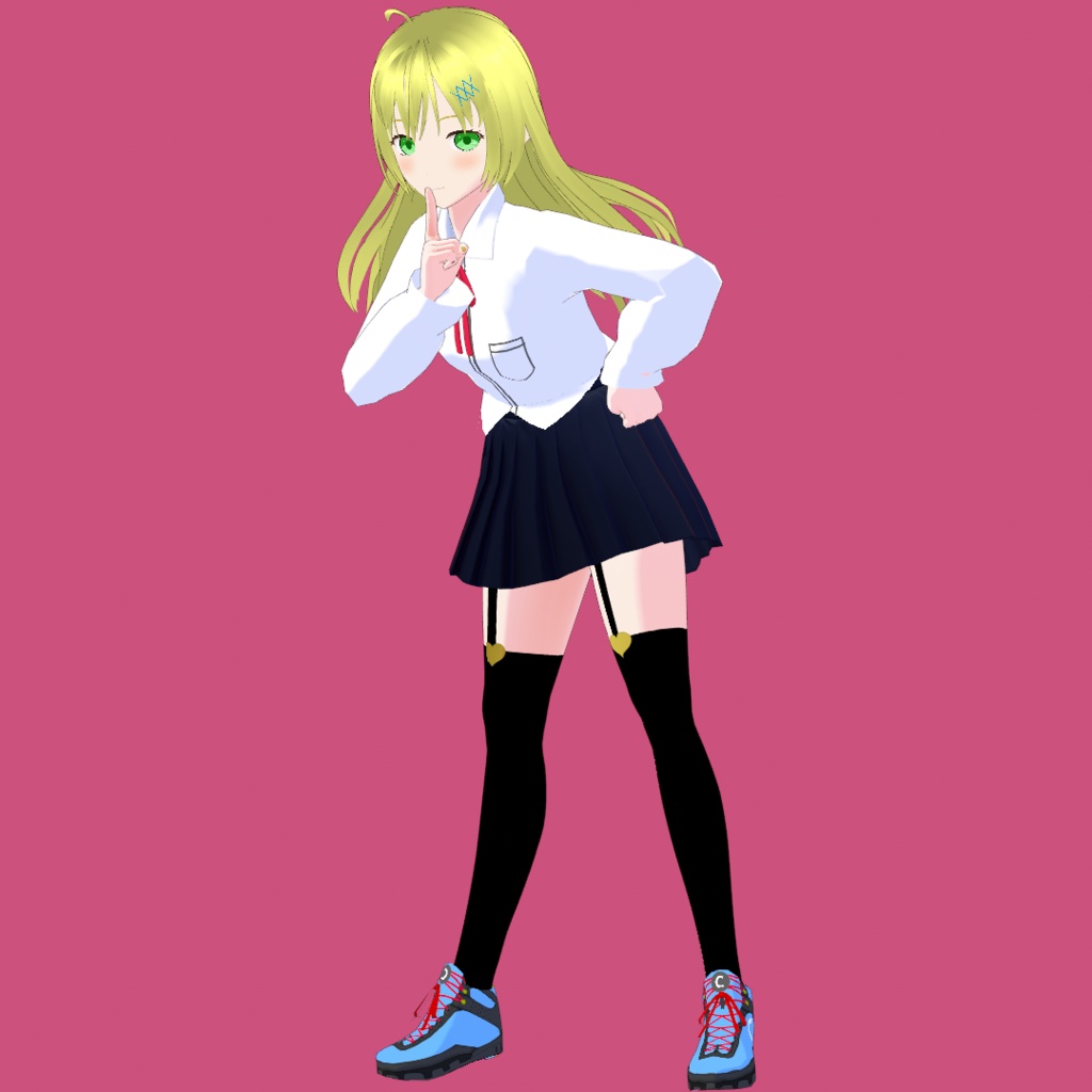 クリスティーナ V3【オリジナル3Dモデル(VRM・MMD)+VRoid Studio用衣装カスタムアイテム+VRoid Studio用ポーズファイル「秘密だよ」】