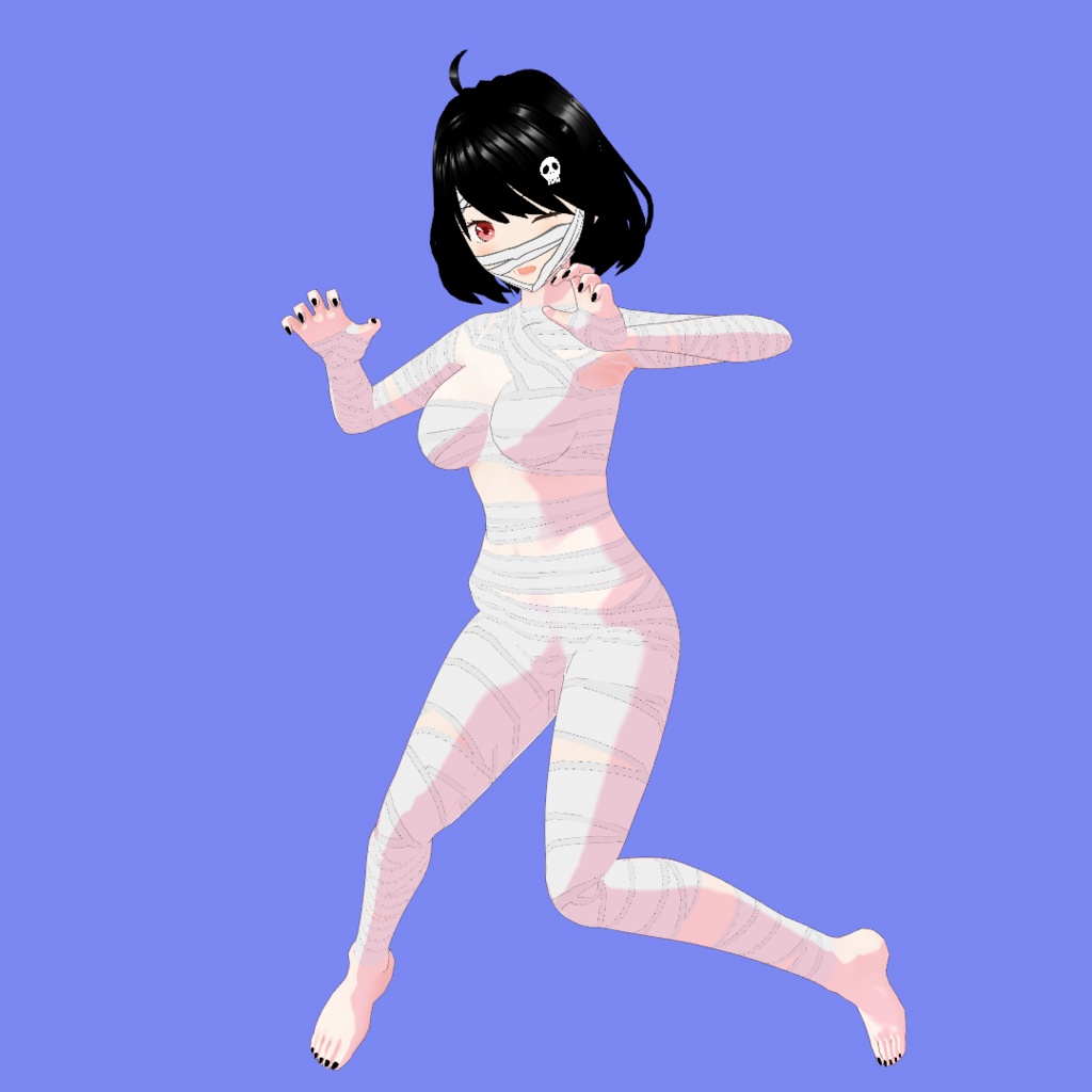 マミー V2【オリジナル3Dモデル(MMD・VRM)+VRoid Studio用衣装カスタムアイテム+「がおー」カスタムポーズ】