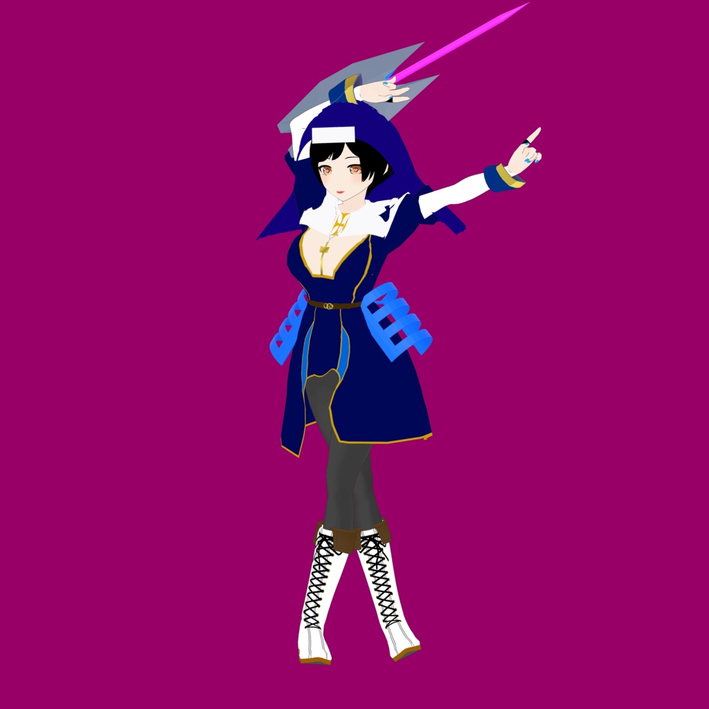 イザベル【オリジナル3Dモデル(VRM)+VRoid Studio用衣装カスタムアイテム】