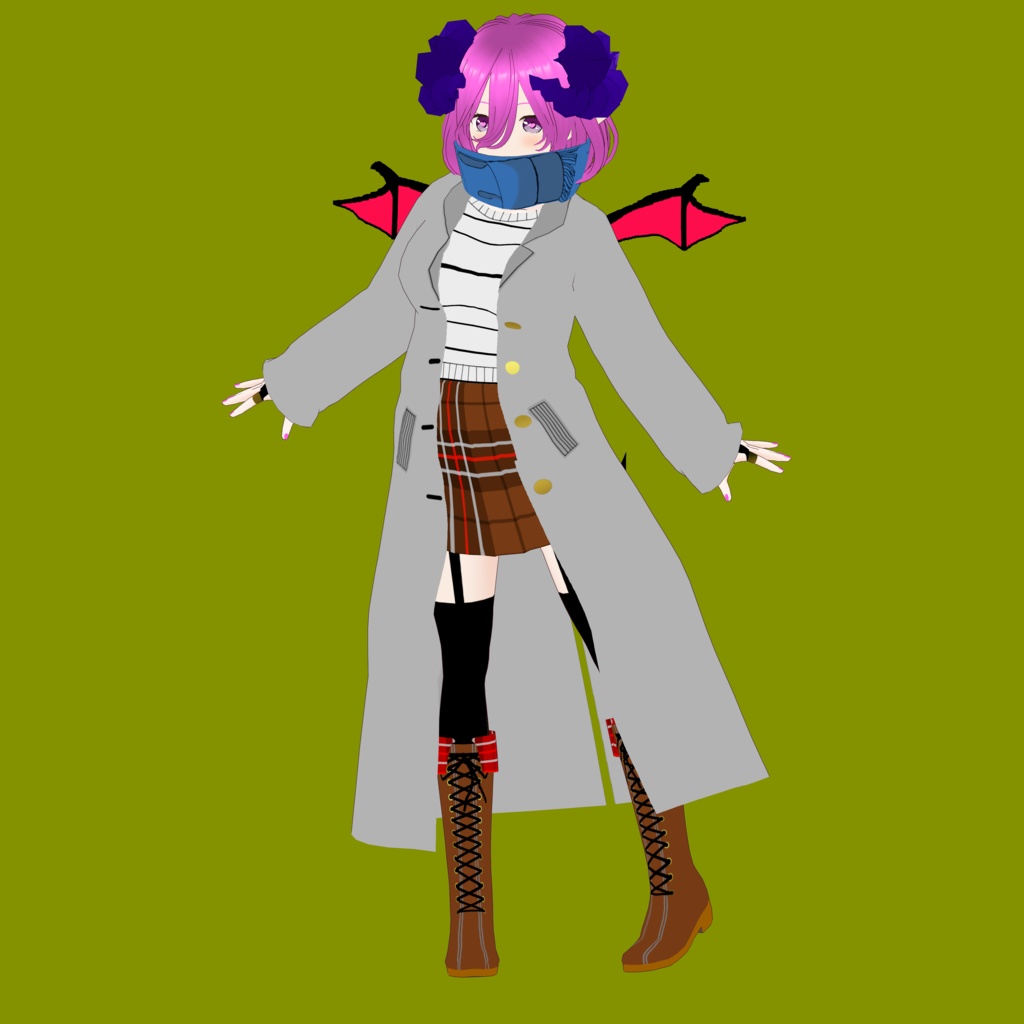 サキュバス(Winter 2024)【無料・オリジナル3Dモデル(VRM)+VRoid Studio用衣装カスタムアイテムのセット】