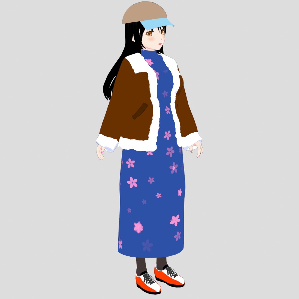 夕夏(Winter2024)【無料・オリジナル3Dモデル+VRoid Studio用衣装のセット】