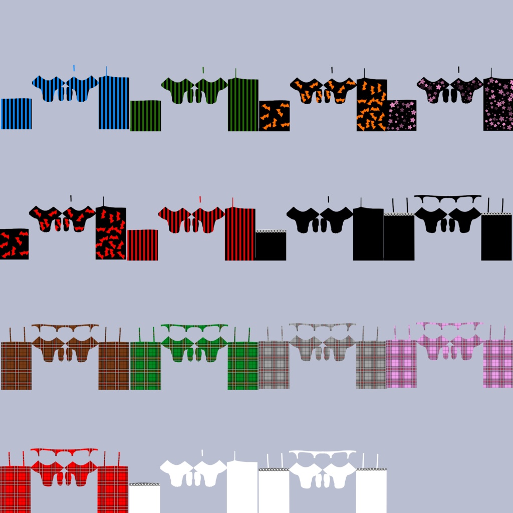 Underwear for Vroid【無料サンプルあり・VRoid Studio用衣装カスタムアイテム+44種のテクスチャのセット】