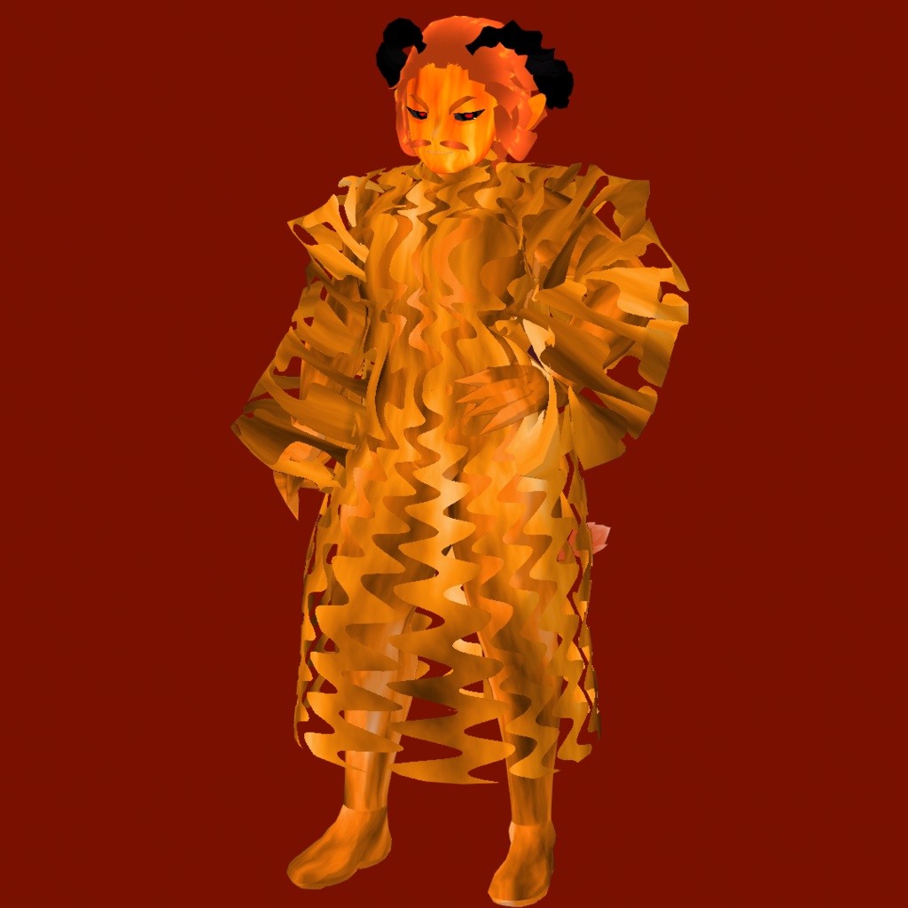 イフリート【無料・オリジナル3Dモデル(VRM)+VRoid Studio用VRoidファイル+VRoid Studio用衣装カスタムアイテムのセット】