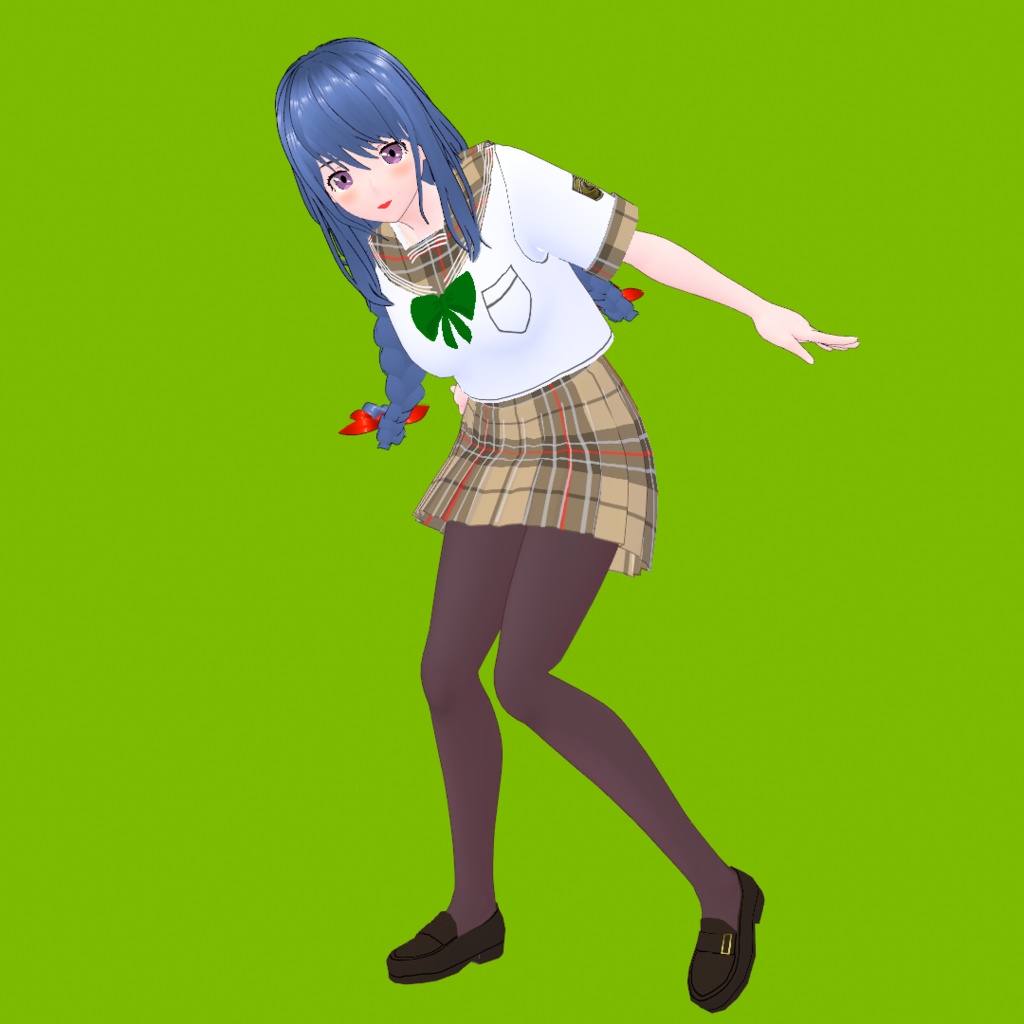 セーラー服女子2025 B【オリジナル3Dモデル(VRM)+VRoidファイル+VRoid Sutdio用衣装カスタムアイテムのセット】