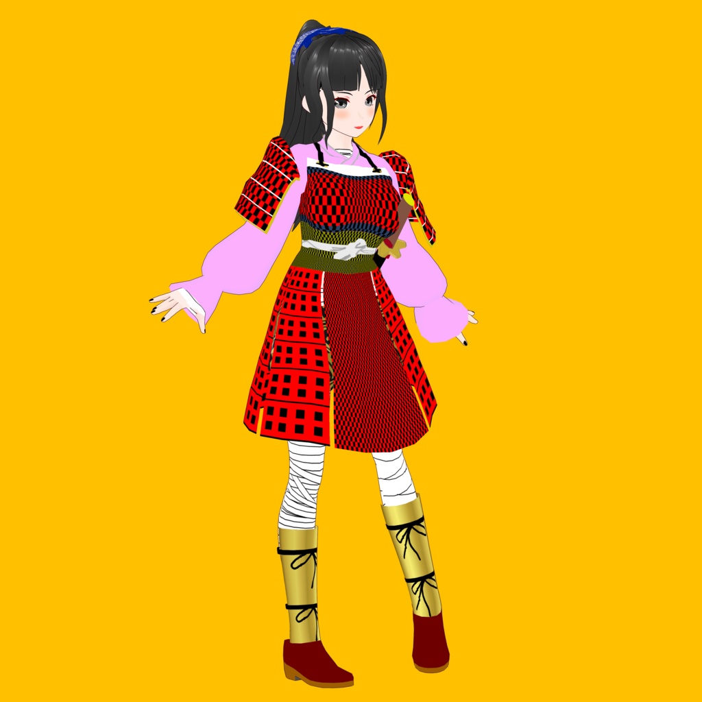 お市 V3【オリジナル3Dモデル+VRoidファイル+VRoid Studio用衣装カスタムファイル+Blendファイルのセット】