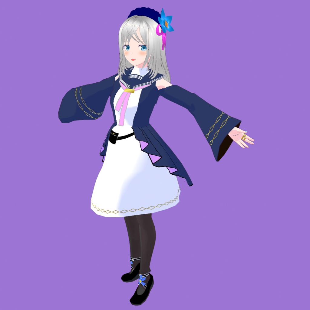 アイリス【オリジナル3Dモデル+VRoidファイル+VRoid Studio衣装カスタムアイテムのセット】