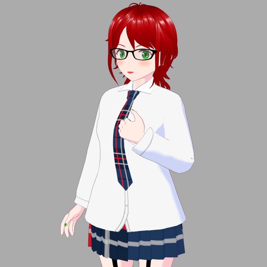 制服女子B【オリジナル3Dモデル(VRM)+VRoidファイル+VRoid Studio用衣装カスタムアイテムのセット】