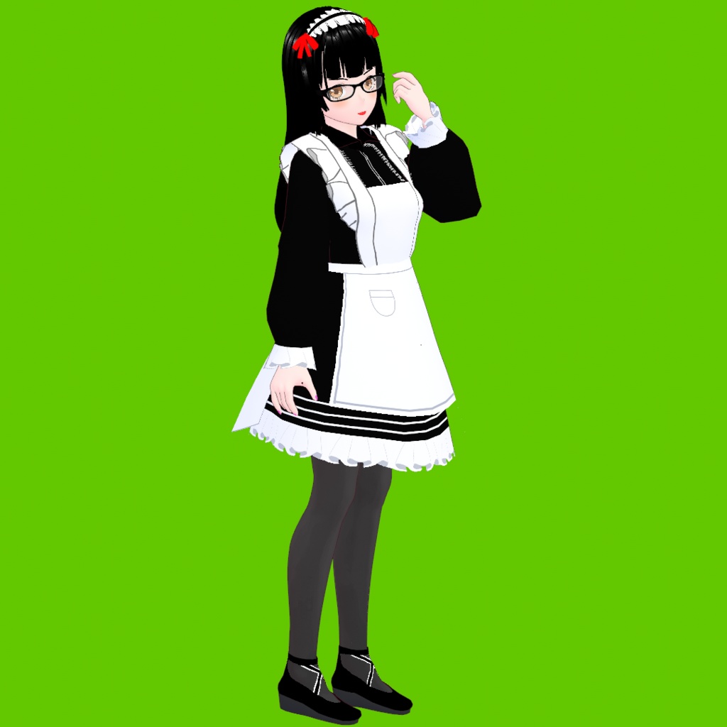 メイド長【オリジナル3Dモデル(VRM)+VRoidファイル+VRoid Studio用衣装カスタムアイテムのセット】