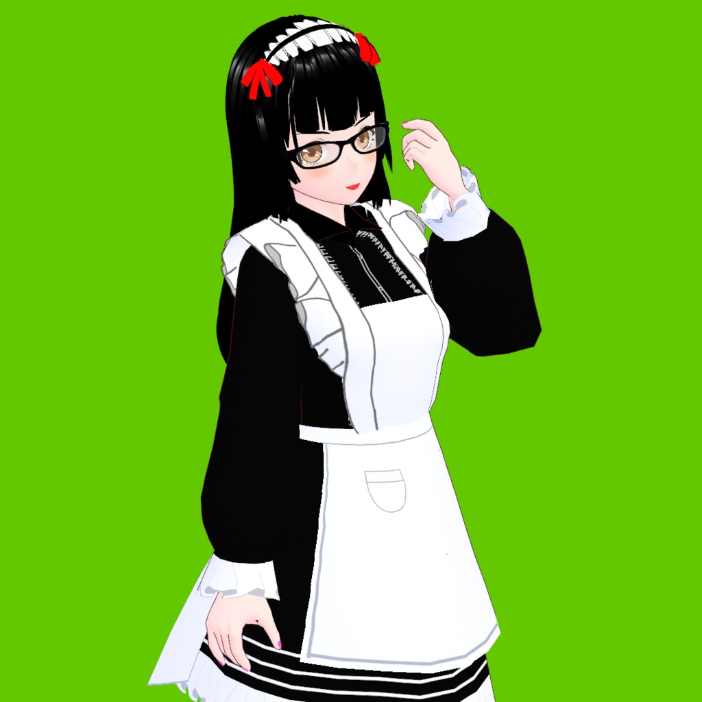 メイド長【オリジナル3Dモデル(VRM)+VRoidファイル+VRoid Studio用衣装カスタムアイテムのセット】