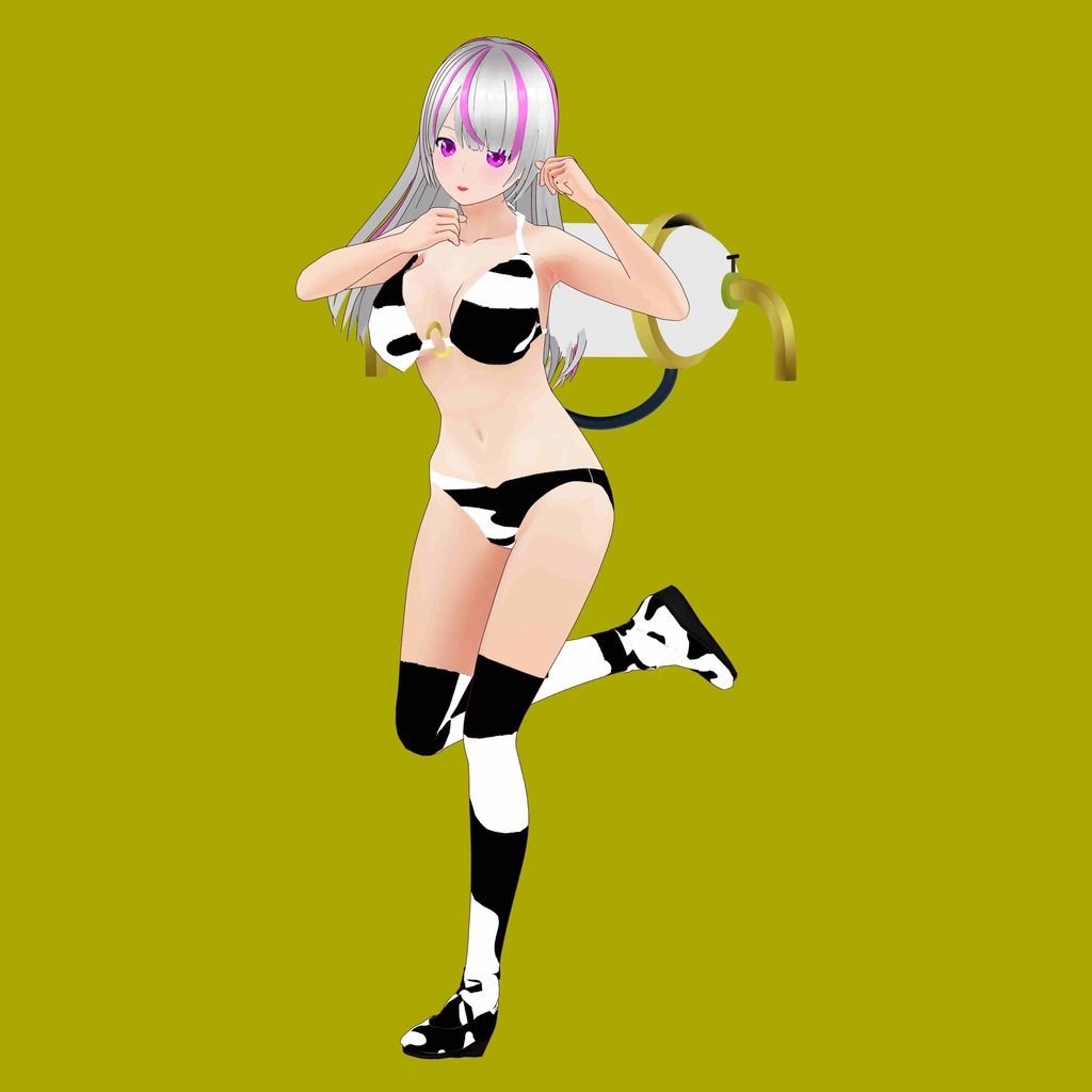 ミルクガール【オリジナル3Dモデル(VRM)+VRoidファイル+VRoid衣装カスタムアイテム+blendファイルのセット】