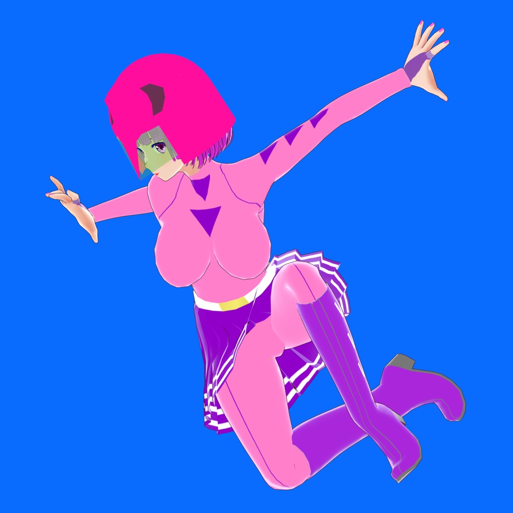 ご当地ヒーローA【オリジナル3Dモデル(VRM)+VRoidファイル+VRoid衣装カスタムアイテム+blendファイルのセット】