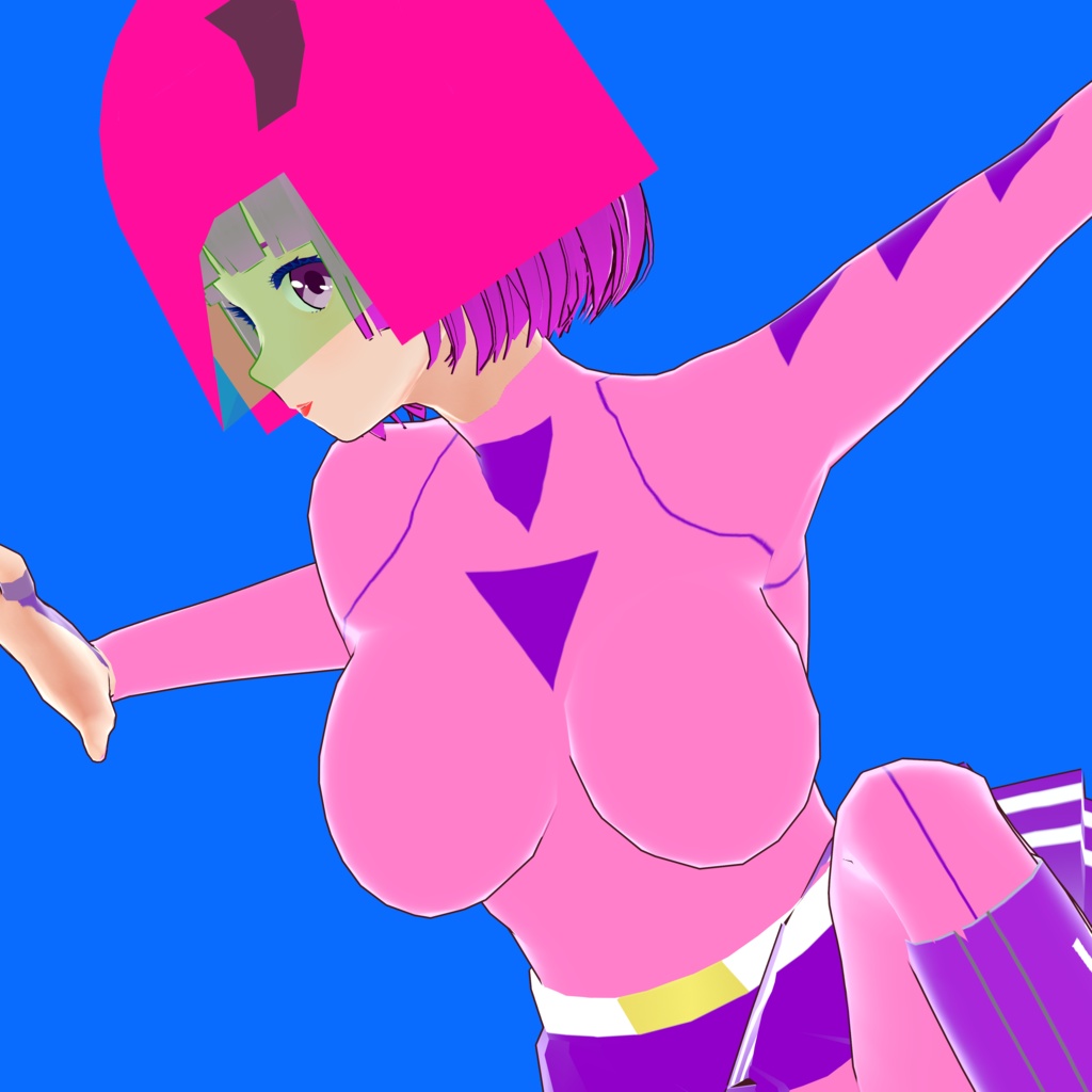 ご当地ヒーローA【オリジナル3Dモデル(VRM)+VRoidファイル+VRoid衣装カスタムアイテム+blendファイルのセット】