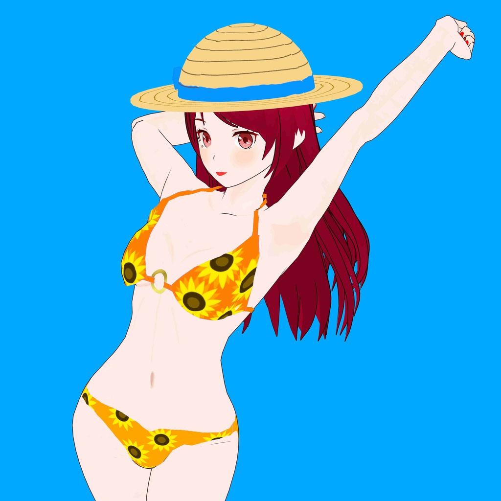 夏美 V2【オリジナル3Dモデル(VRM) + VRoidファイル + VRoid Studio用衣装カスタムアイテム + blendファイルのセット】