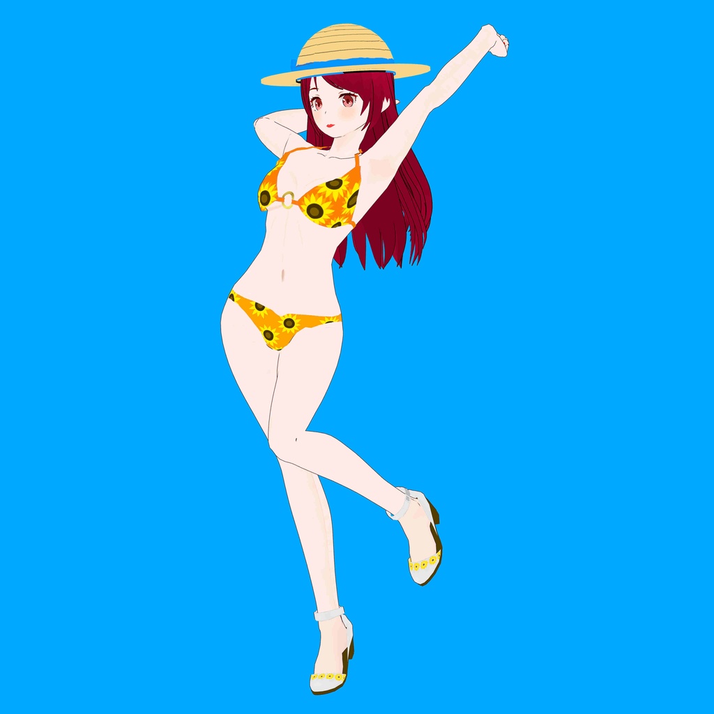 夏美 V2【オリジナル3Dモデル(VRM) + VRoidファイル + VRoid Studio用衣装カスタムアイテム + blendファイルのセット】