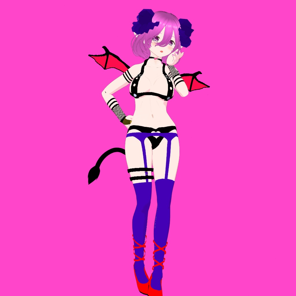 サキュバス V2【オリジナル3Dモデル(VRM) + VRoidファイル + VRoid衣装カスタムアイテムのセット】