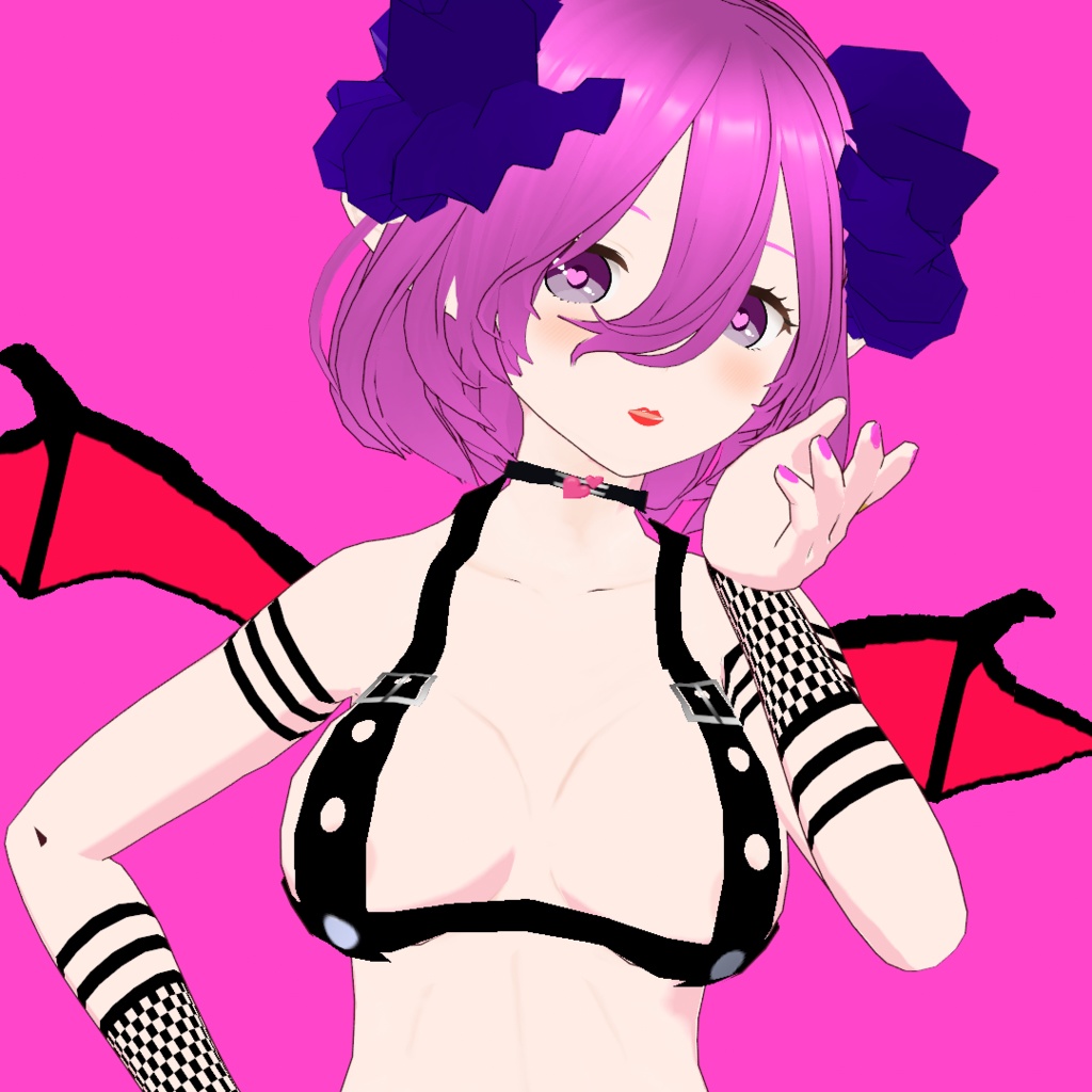 サキュバス V2【オリジナル3Dモデル(VRM) + VRoidファイル + VRoid衣装カスタムアイテムのセット】