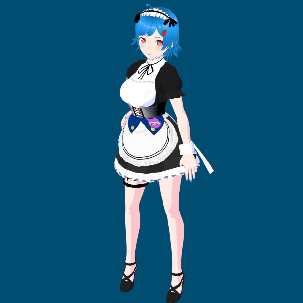 メイド V4【オリジナル3Dモデル(VRM) + VRoidファイル + VRoid Studio用衣装ファイルのセット】