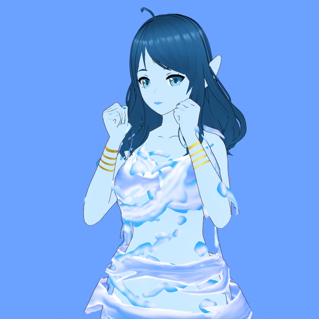 ウンディーネ V4【オリジナル3Dモデル(VRM) + VRoid ファイル + VRoid衣装カスタムアイテムのセット】