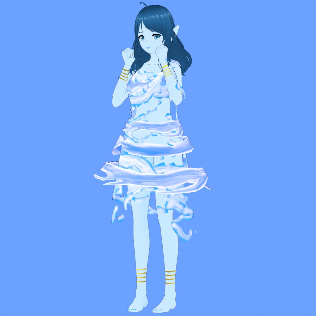 ウンディーネ V4【オリジナル3Dモデル(VRM) + VRoid ファイル + VRoid衣装カスタムアイテムのセット】