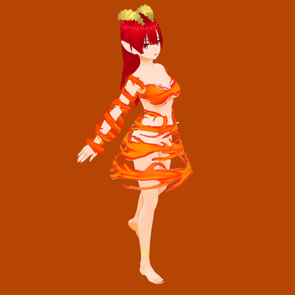 イフリート V2【オリジナル3Dモデル(VRM) + VRoidファイル + VRoid衣装カスタムアイテムのセット】