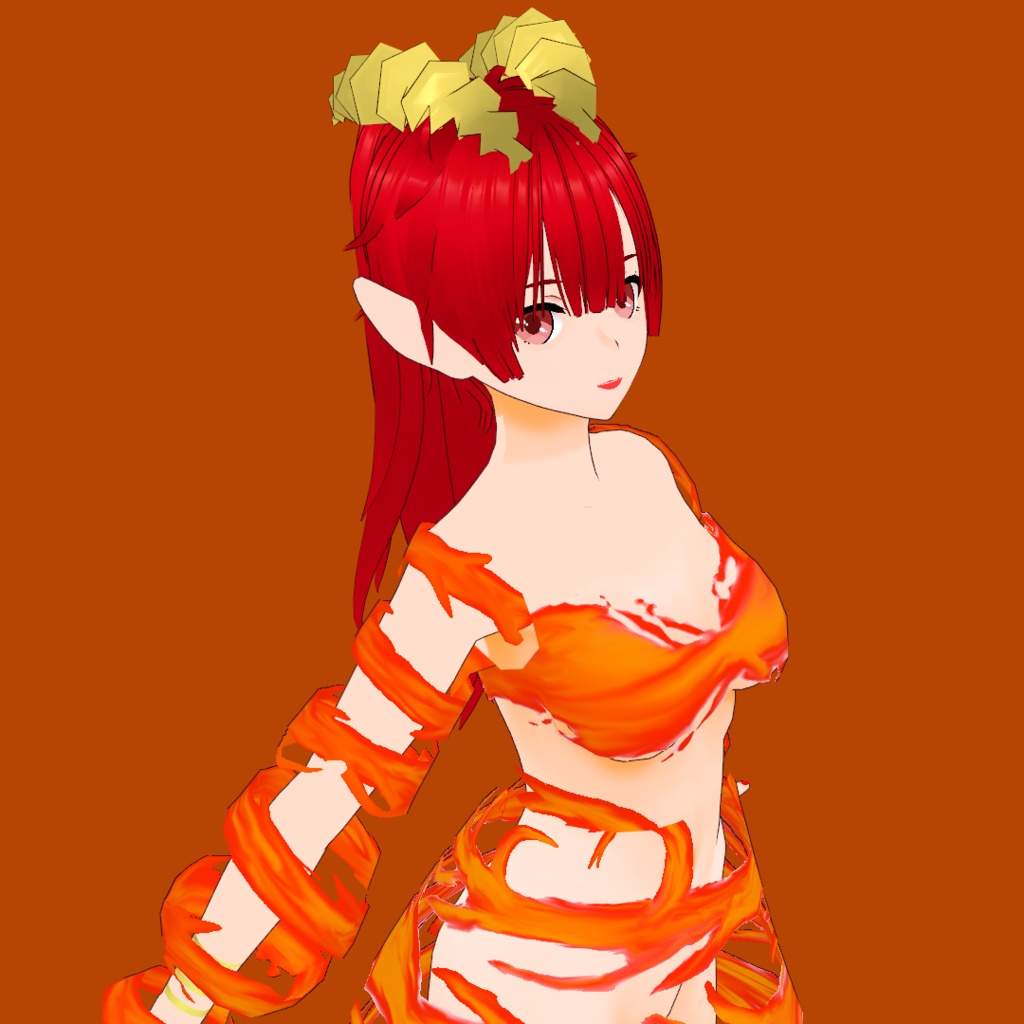 イフリート V2【オリジナル3Dモデル(VRM) + VRoidファイル + VRoid衣装カスタムアイテムのセット】