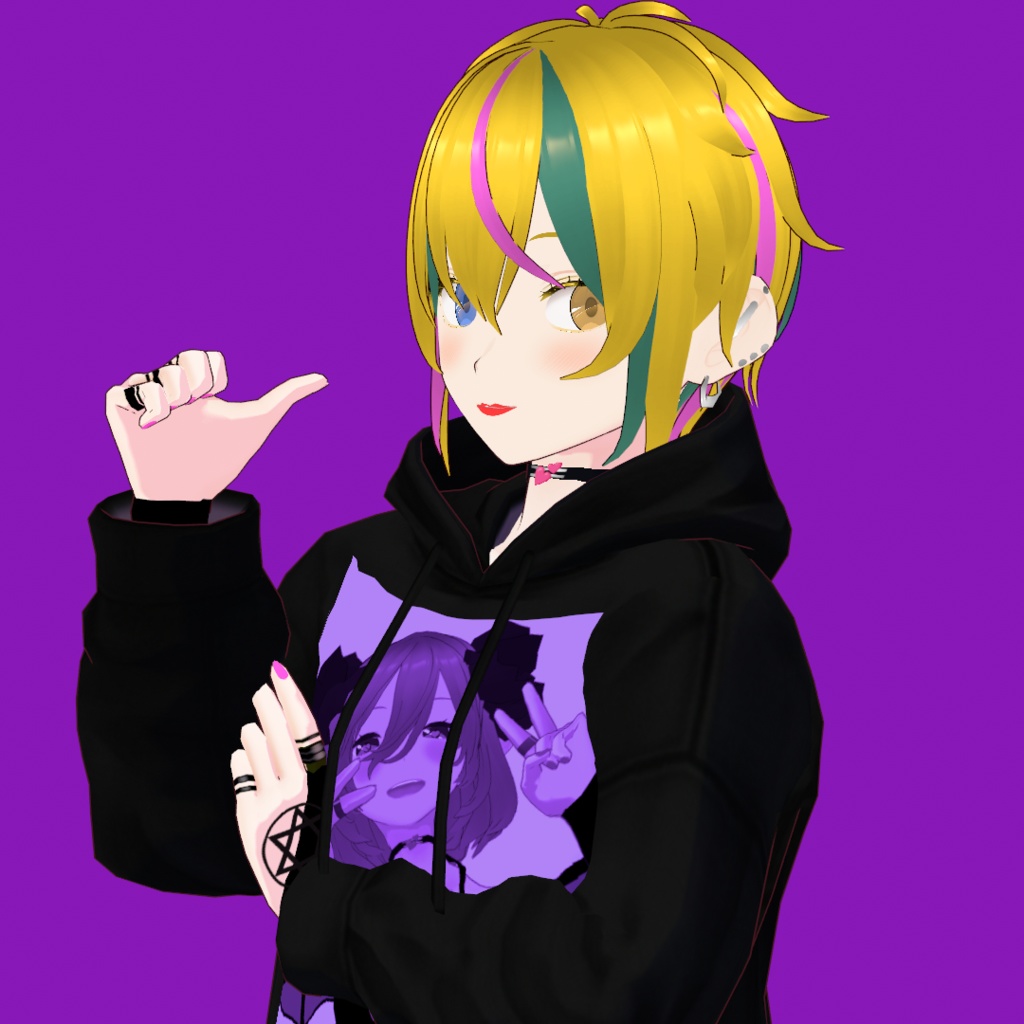 咲子（さきこ） V2【オリジナル3Dモデル(VRM) + VRoidファイル + VRoid衣装カスタムアイテムのセット】