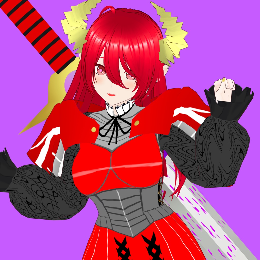 エルザ V2【オリジナル3Dモデル(VRM) + VRoidファイル + VRoid Studio衣装カスタムアイテム + blendファイルのセット】