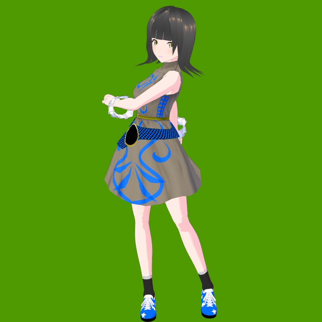 タイムトラベラー リア【オリジナル3Dモデル(VRM)+VRoidファイル +VRoid Studio用衣装カスタムアイテムのセット】