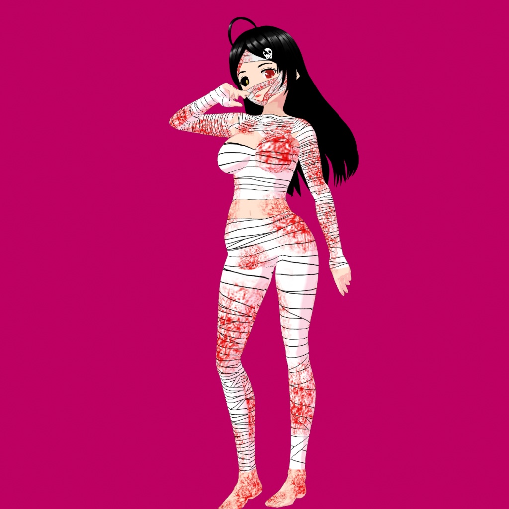 マミー V4【オリジナル3Dモデル(VRM)+VRoidファイル+VRoid Studio用衣装カスタムアイテムのセット】