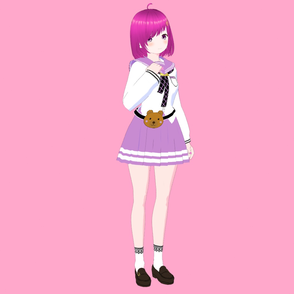 さくら V3【オリジナル3Dモデル(VRM)+VRoidファイル+VRoid Studio衣装カスタムアイテムのセット】