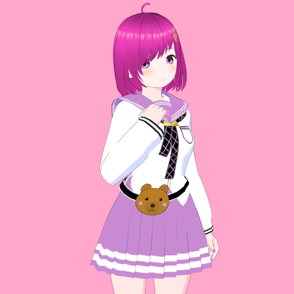 さくら V3【オリジナル3Dモデル(VRM)+VRoidファイル+VRoid Studio衣装カスタムアイテムのセット】