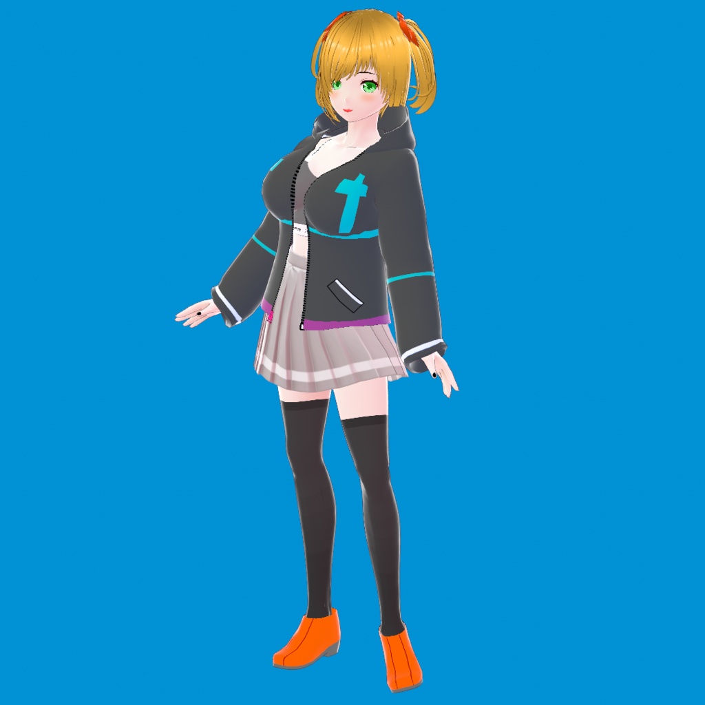 ジップアップパーカー2026 alpha【VRoid Studio用衣装カスタムアイテム】