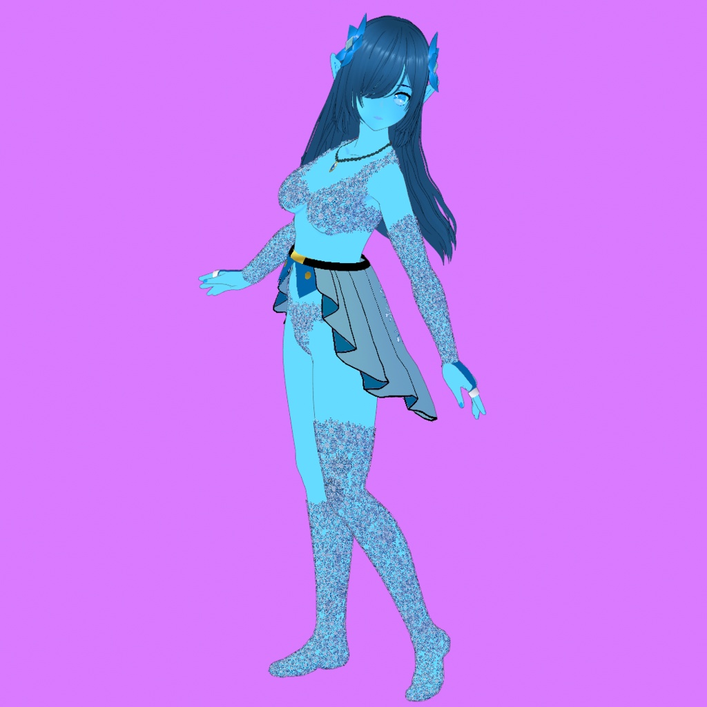 氷の精霊【オリジナルVRMモデル+VRoidファイル+VRoid Studio用衣装カスタムアイテムのセット】