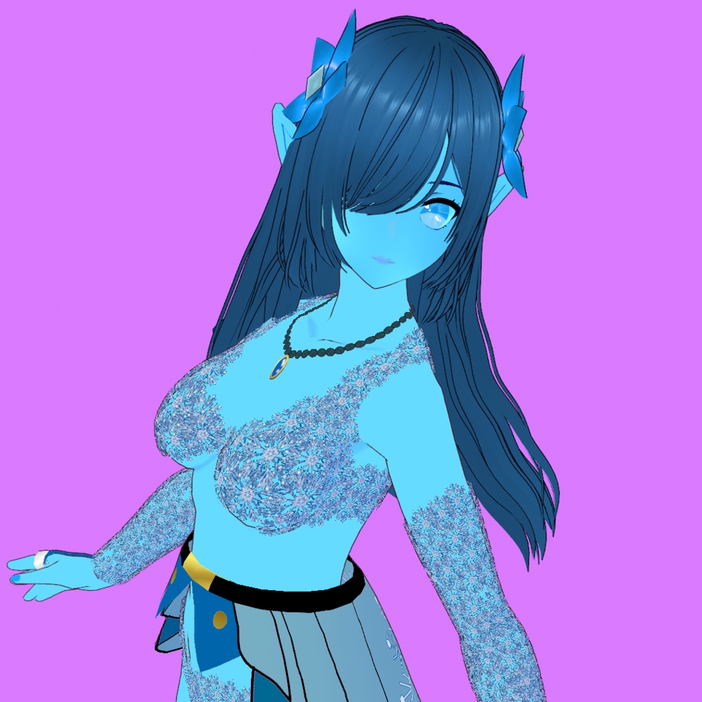 氷の精霊【オリジナルVRMモデル+VRoidファイル+VRoid Studio用衣装カスタムアイテムのセット】