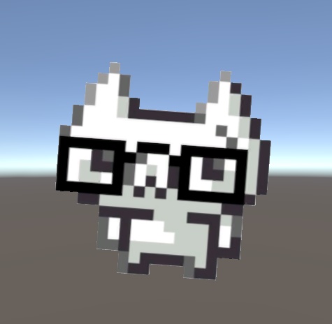 ピクセル調のオタク風猫ピン