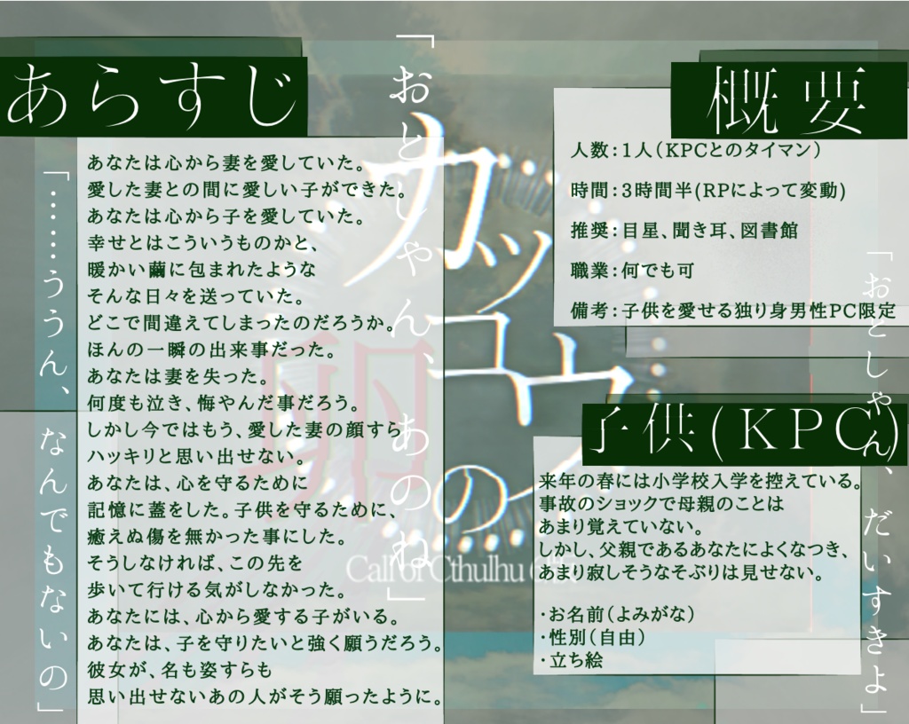 CoC6版シナリオ「カッコウの卵」