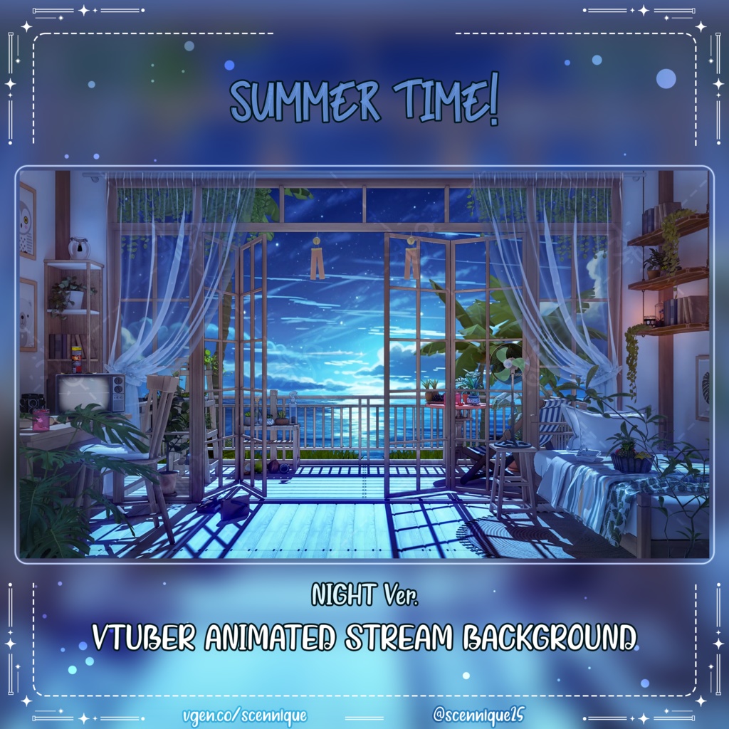 Vtuber向け | 配信用背景 | Summer time ~