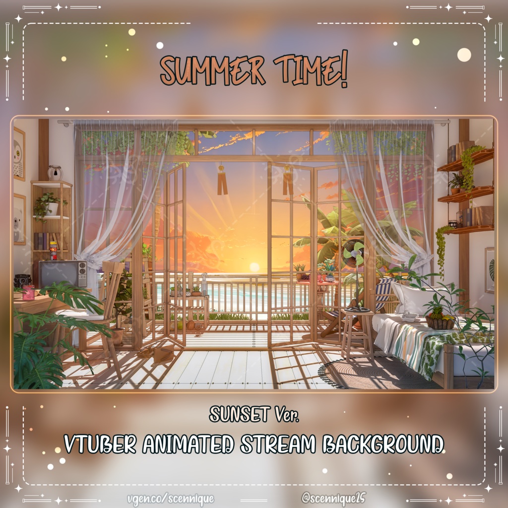 Vtuber向け | 配信用背景 | Summer time ~