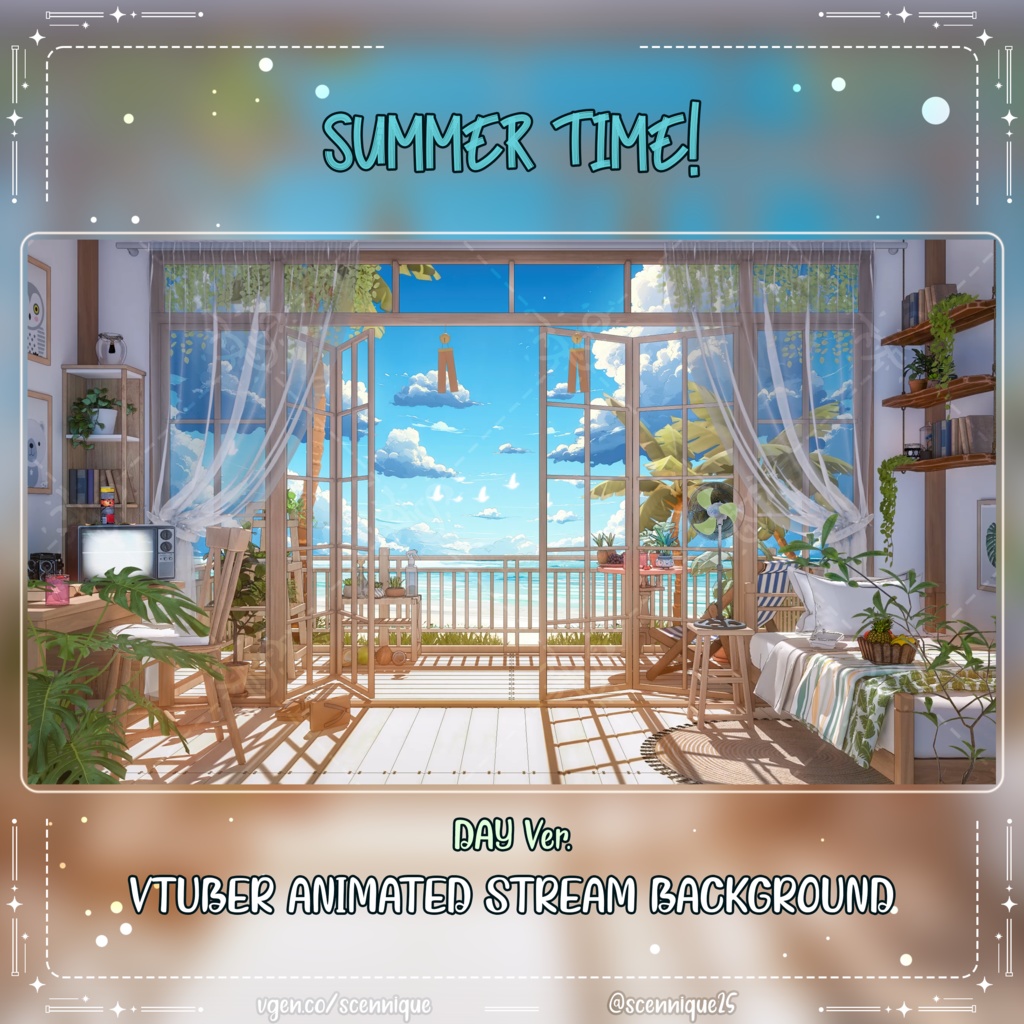 Vtuber向け | 配信用背景 | Summer time ~