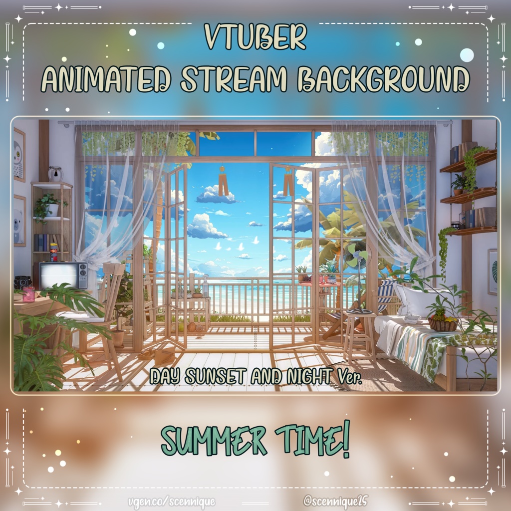 Vtuber向け | 配信用背景 | Summer time ~ 