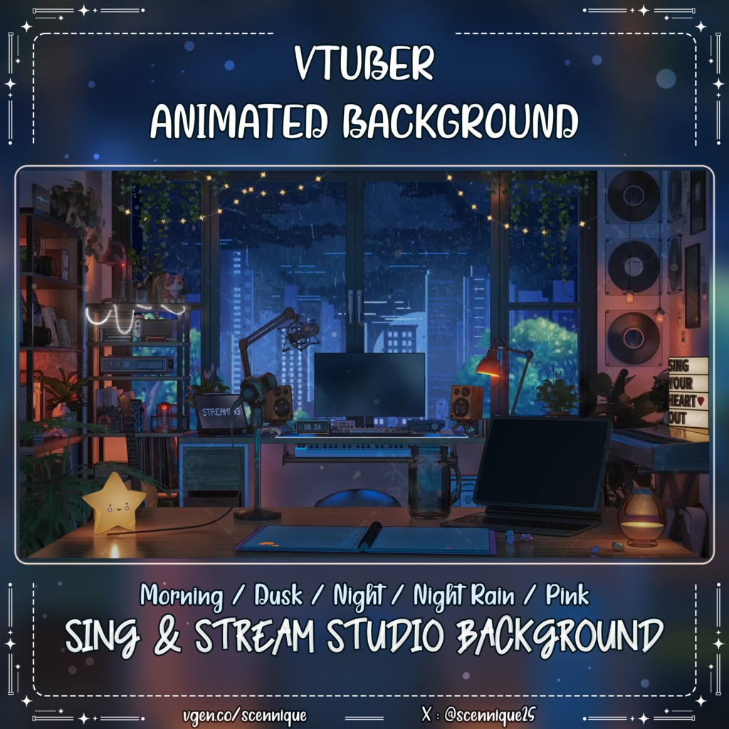 歌枠・配信スタジオ ~ VTuber向けアニメーション背景 ~