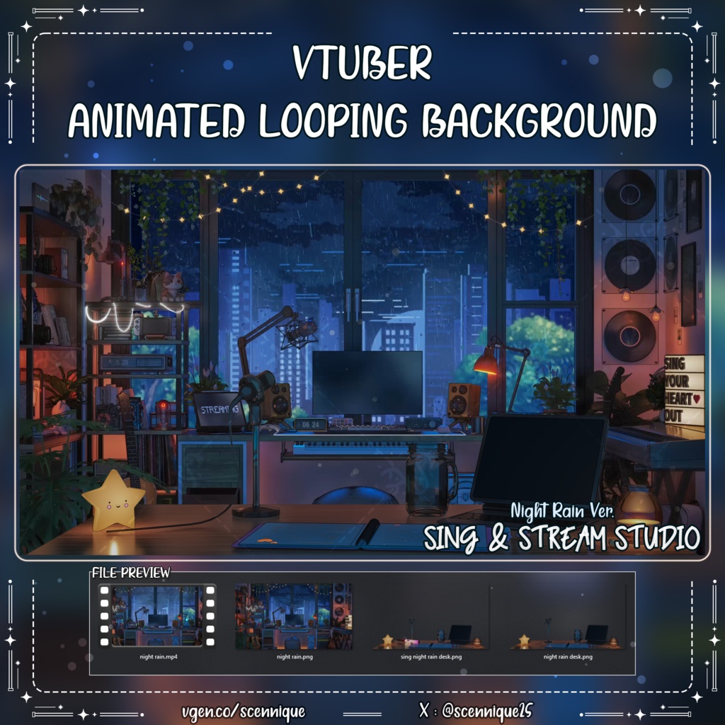 歌枠・配信スタジオ ~ VTuber向けアニメーション背景 ~