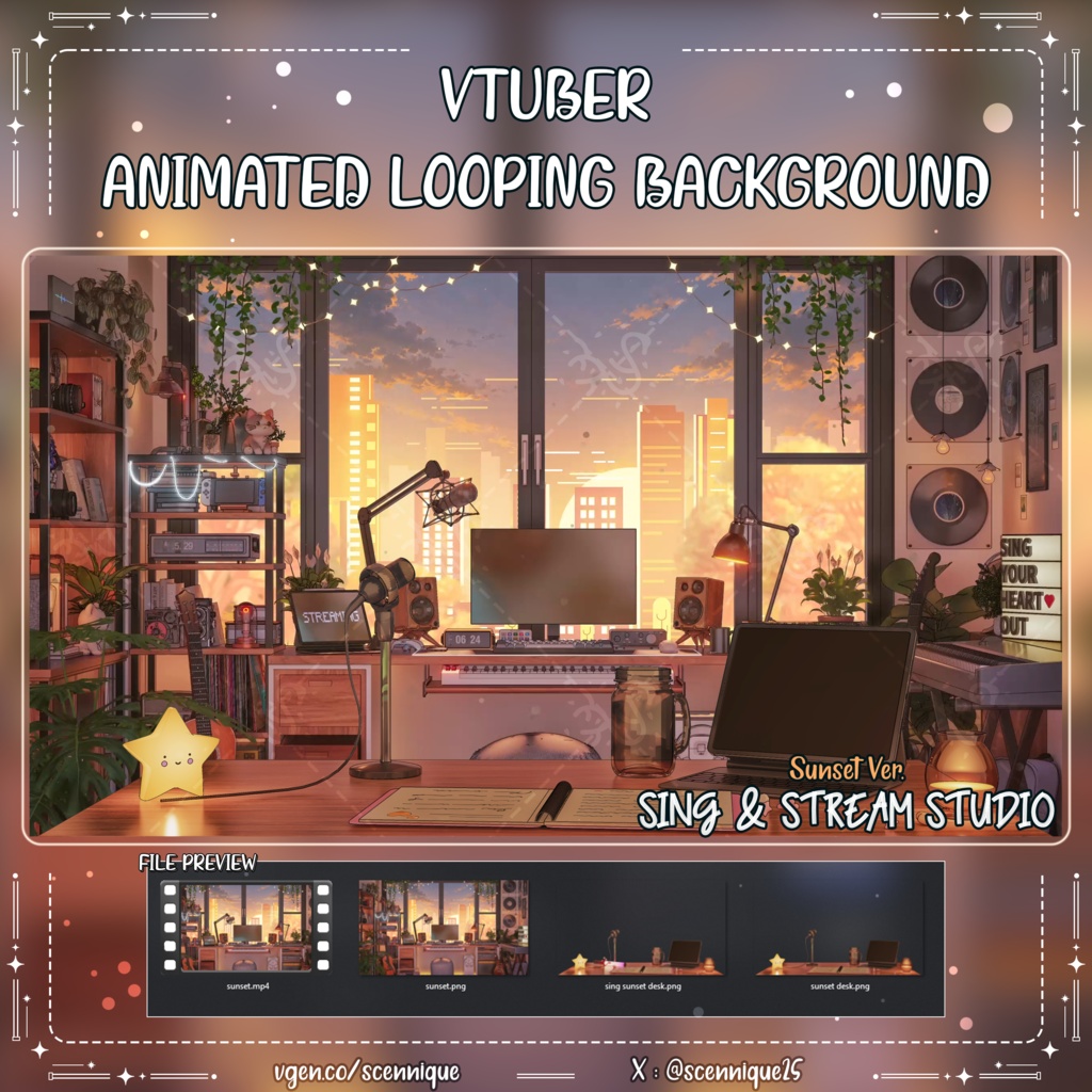 歌枠・配信スタジオ ~ VTuber向けアニメーション背景 ~