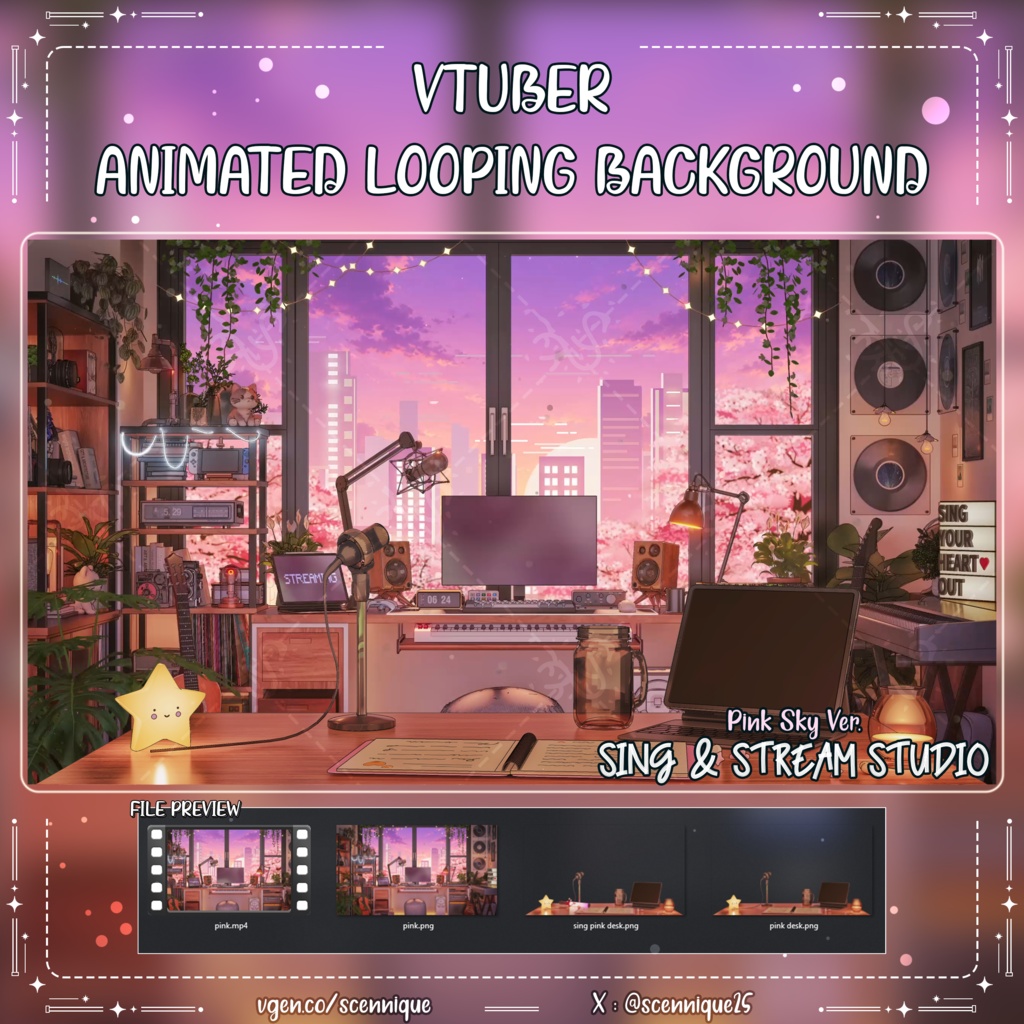 歌枠・配信スタジオ ~ VTuber向けアニメーション背景 ~